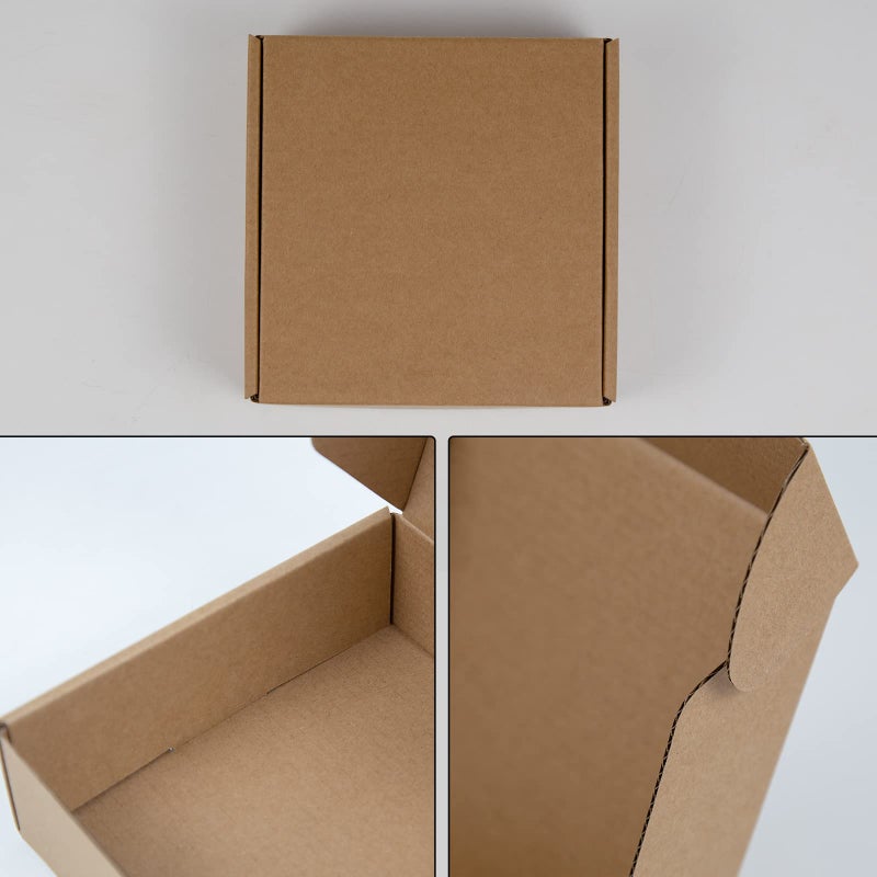 Sodissa 6x6x2 Inches Shipping Boxes Pack of 25  Brown Corrugated Cardboard Boxes for Small Bussiness  Packing and Mailing - Image 4